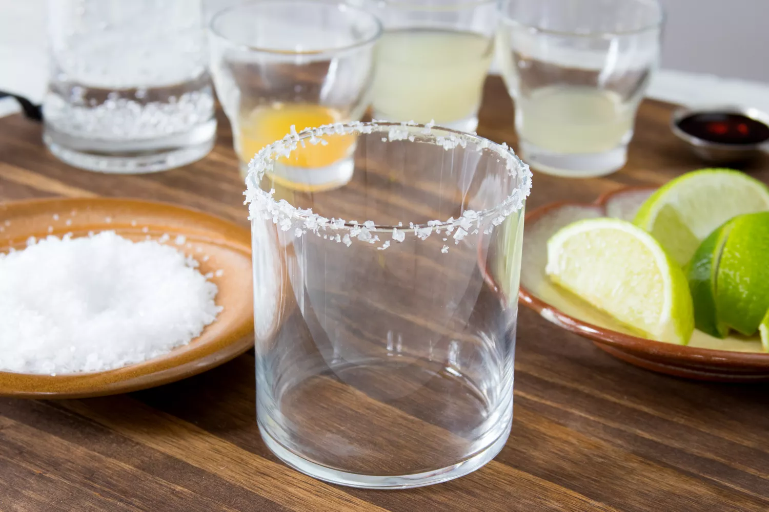 Rimming a Virgin Margarita Glass With Salt