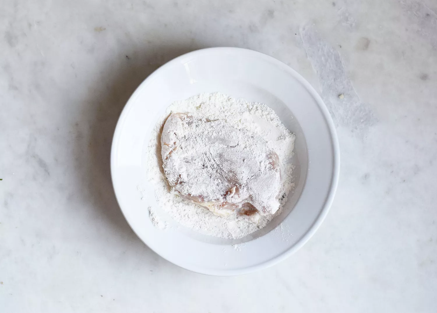 poulet enrobé de farine