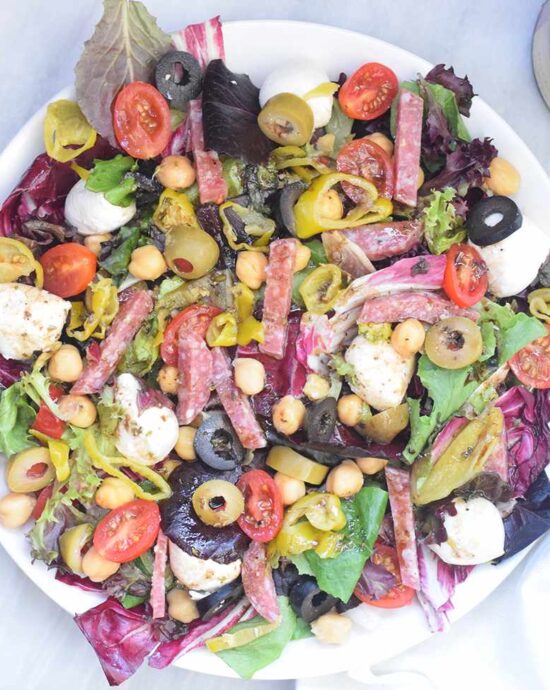 Recette de salade antipasto.