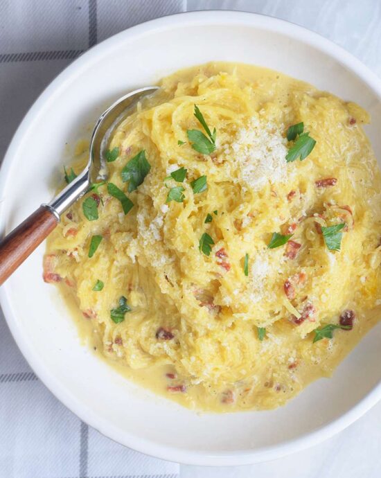 Recette de Carbonara aux Courges Spaghetti