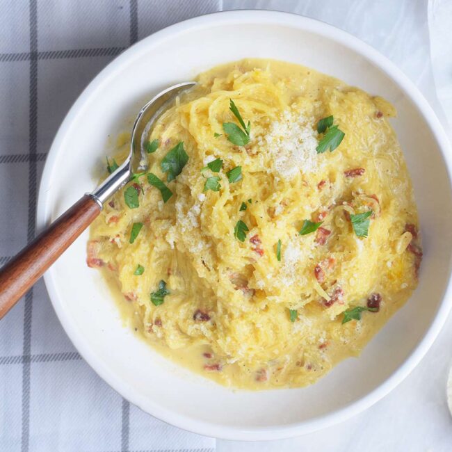 Recette de Carbonara aux Courges Spaghetti